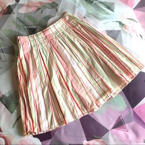 DKNY Colorful Striped Pleated Peasant Skirt